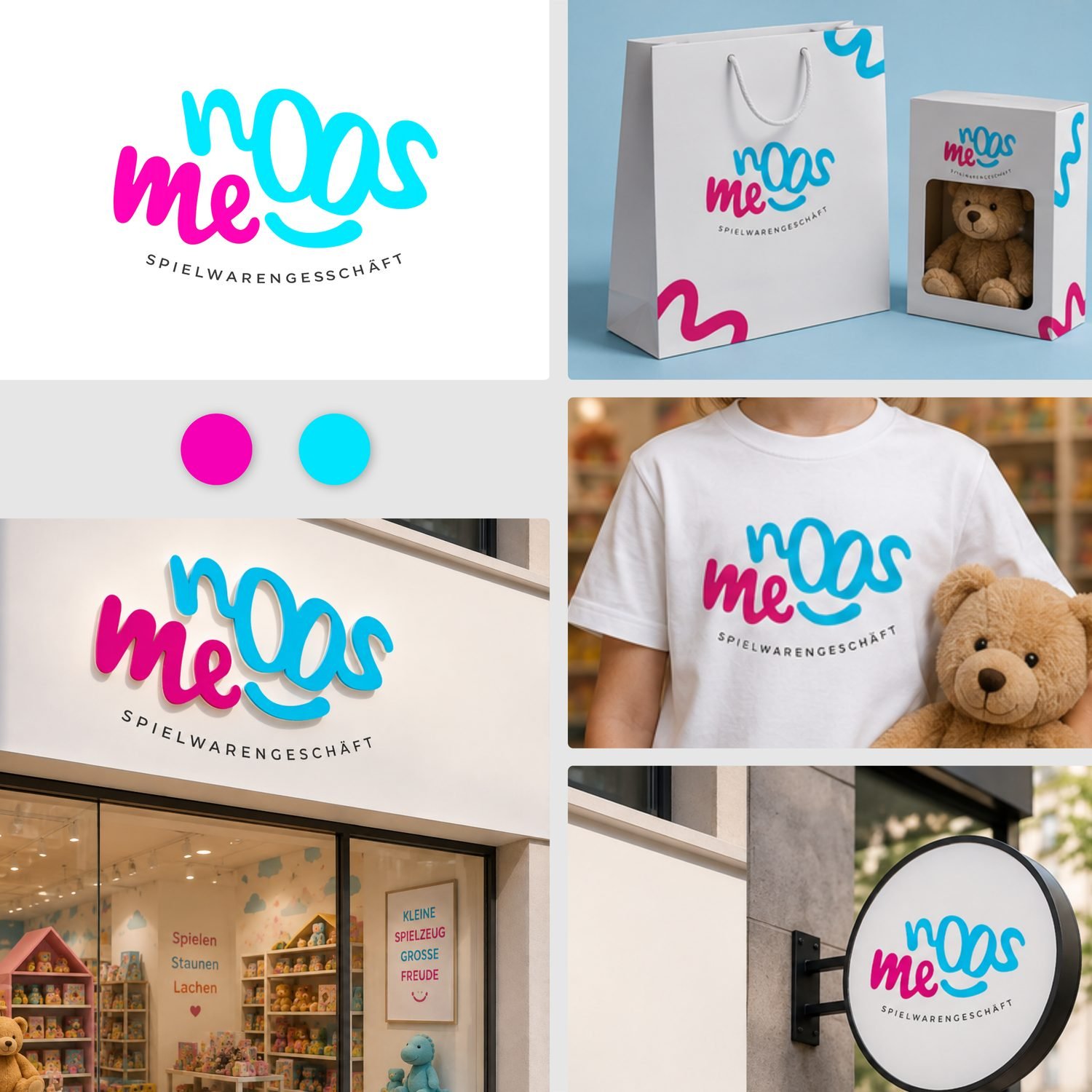 Menoos toy store brand identity